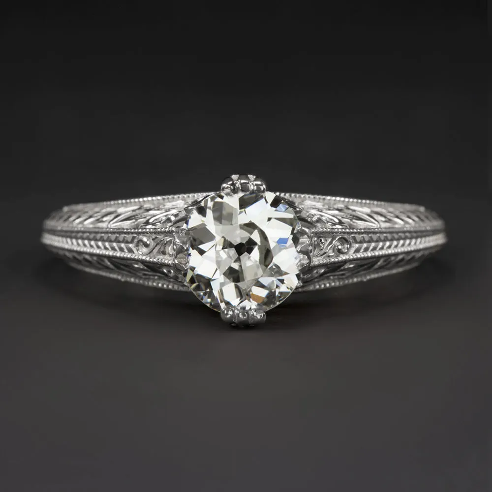 0.64c CERTIFIED OLD EUROPEAN CUT DIAMOND ENGAGEMENT RING VINTAGE STYLE SOLITAIRE