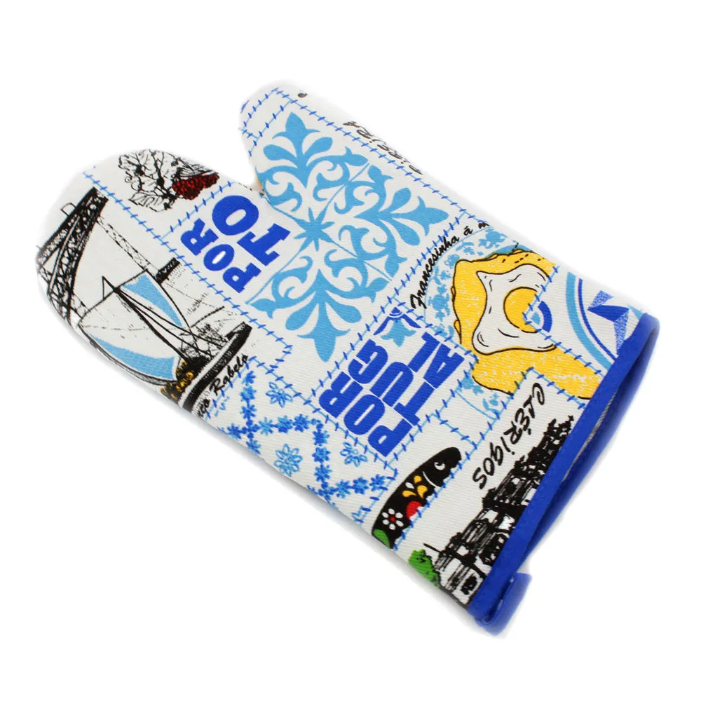 100% Cotton Porto City Themed Oven Mitts Set of 2 - Various Colors