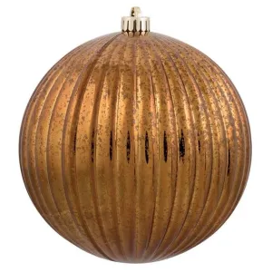 10" Copper Mercury Pumpkin Ball Shatterproof Christmas Ornament