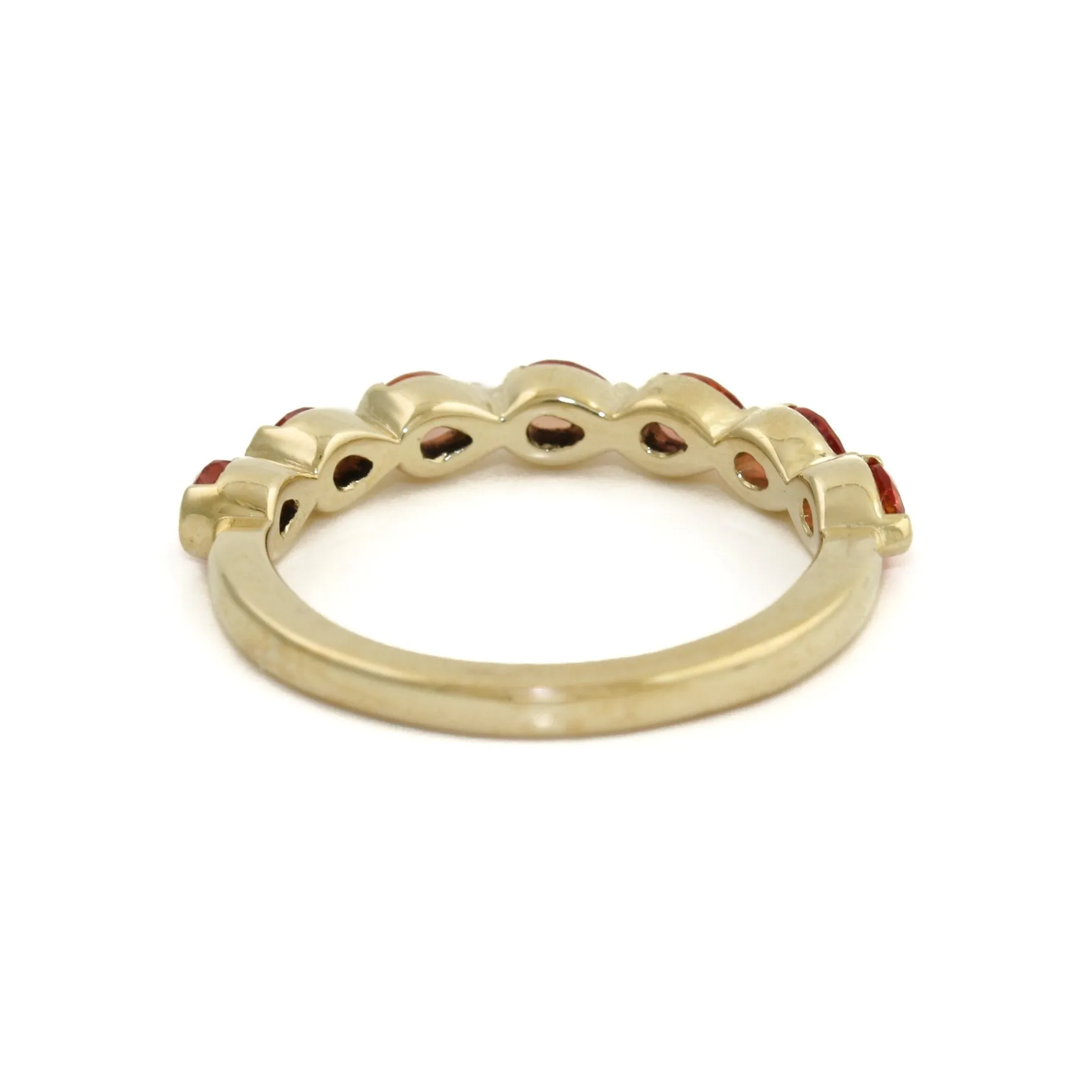 14K Gold Pear-Cut Padparadscha Sapphire Band