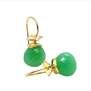 18K Yellow Gold Chrysoprase Ruffle Earrings©️