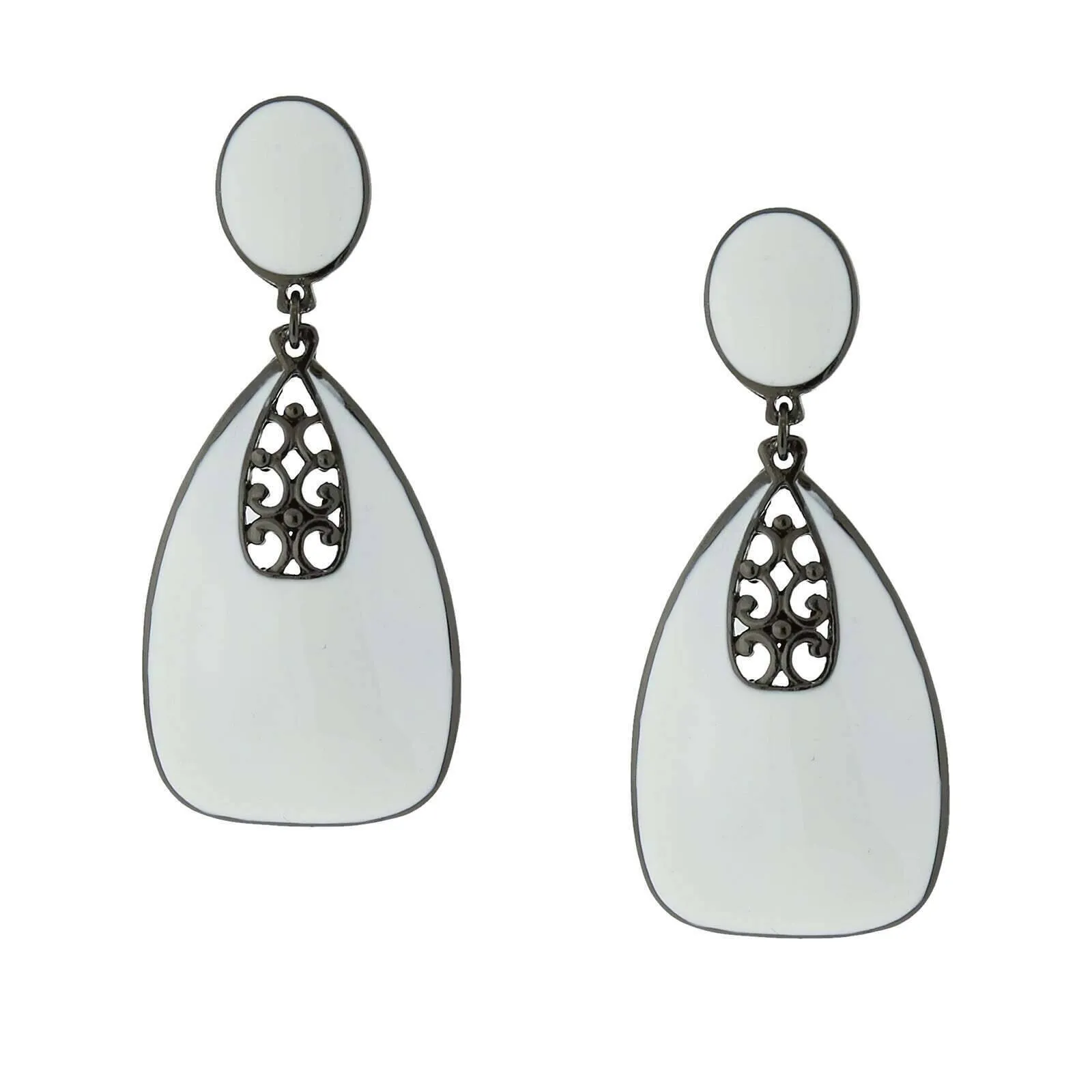 2028 Jewelry Filigree Enamel Statement Drop Earrings