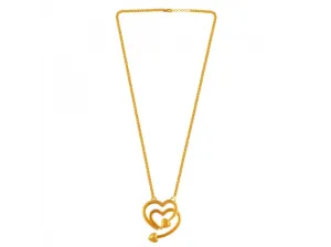 22k Interloped Heart Shaped Gold Chain Pendant