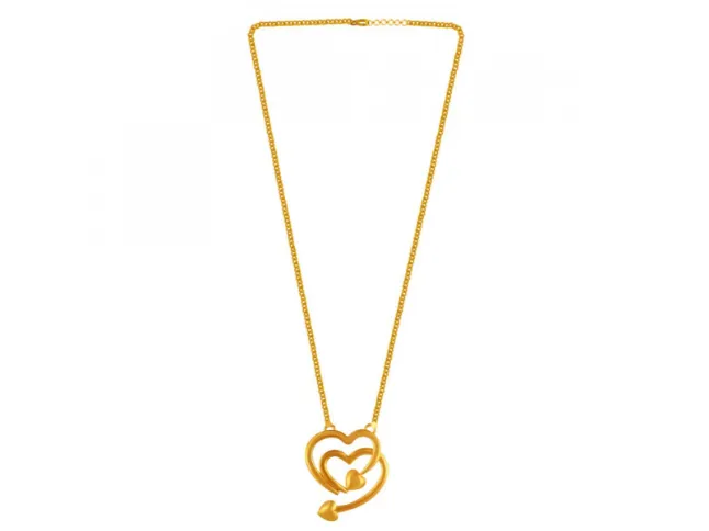 22k Interloped Heart Shaped Gold Chain Pendant