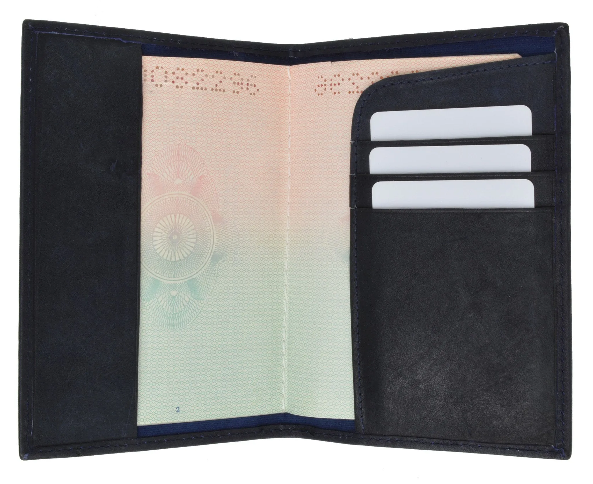 601CF IMPRINT/Leather Passport wallet with Card holder