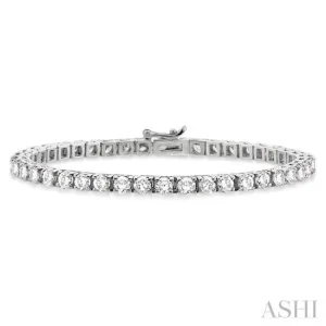 9 Ctw Square Shape Round Cut Diamond Tennis Bracelet in 14K White gold