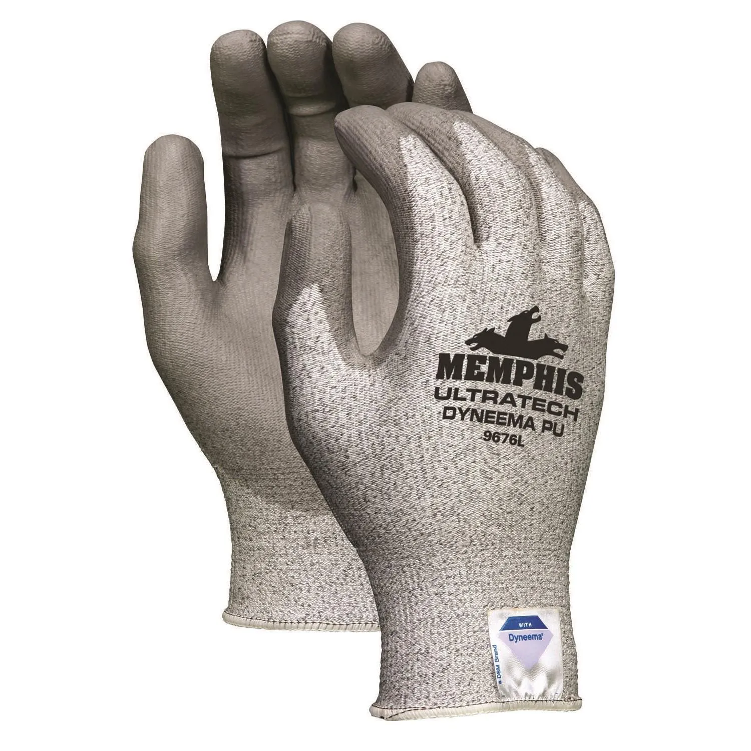 9676MM MCR Gloves,Heavy Weight,Cotton/POLY,Gray"Honeycomb"