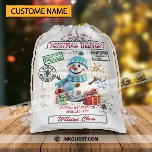 A Very Merry Christmas Delivery Overnight Service - Personalized String Bag, Christmas Gift, Gift For Family