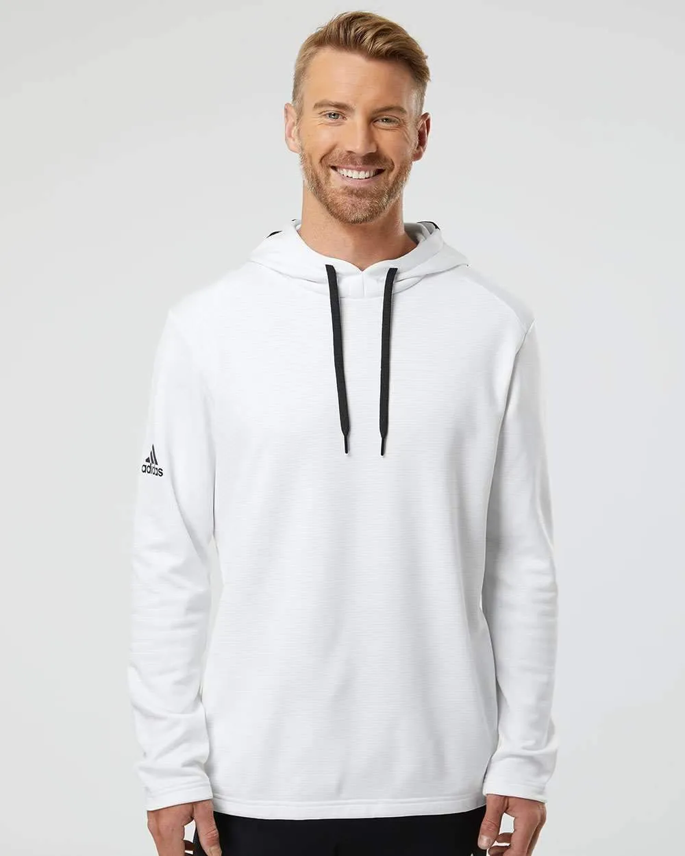 adidas - Men's Textured Mixed Media Hooded Sweatshirt