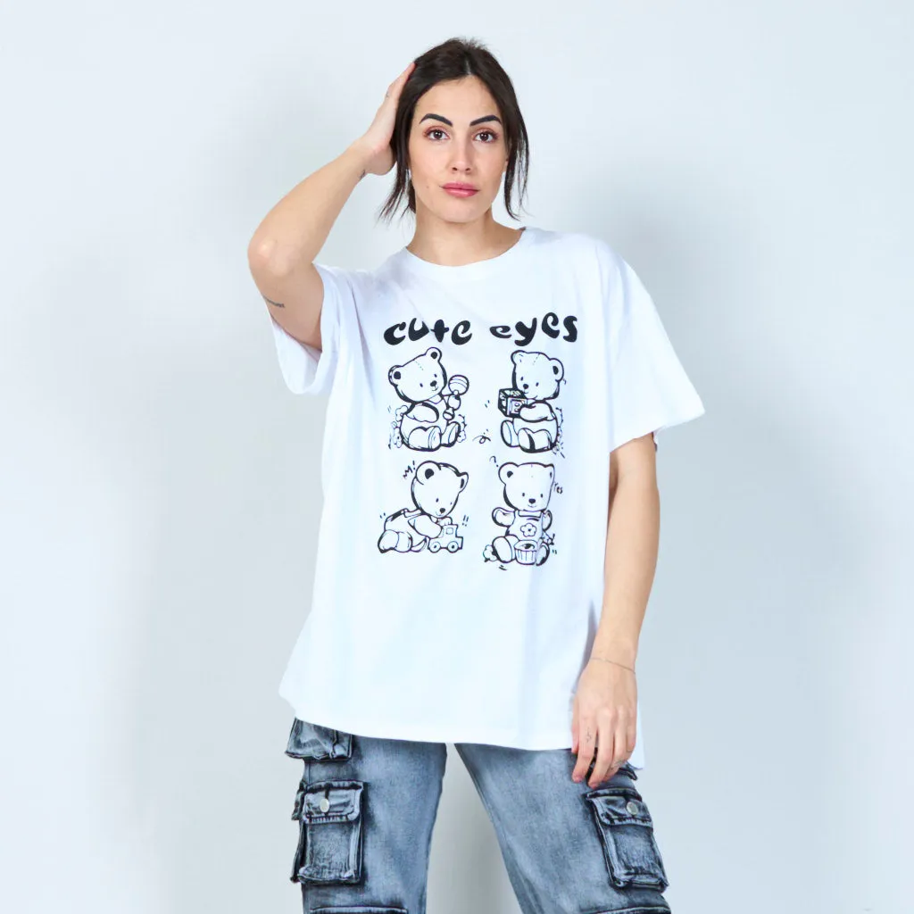 Adorable bears graphic t-shirt wholesale