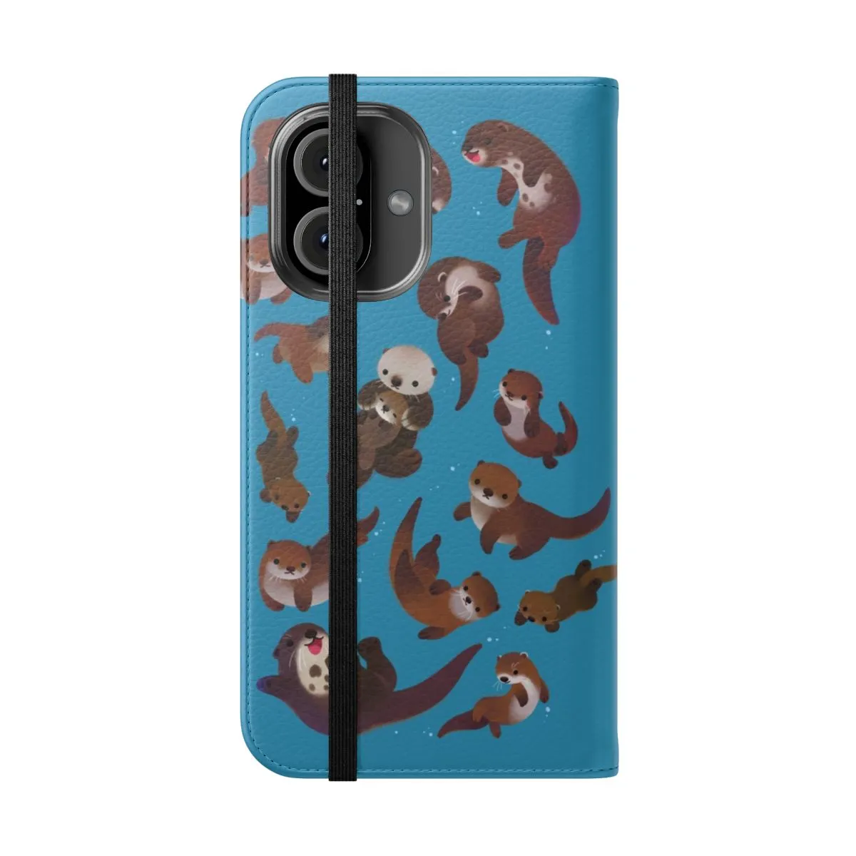 Adorable Otter Themed Flip Cover Phone Case