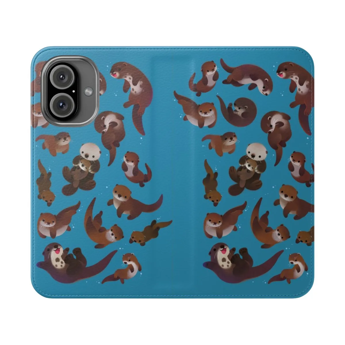 Adorable Otter Themed Flip Cover Phone Case