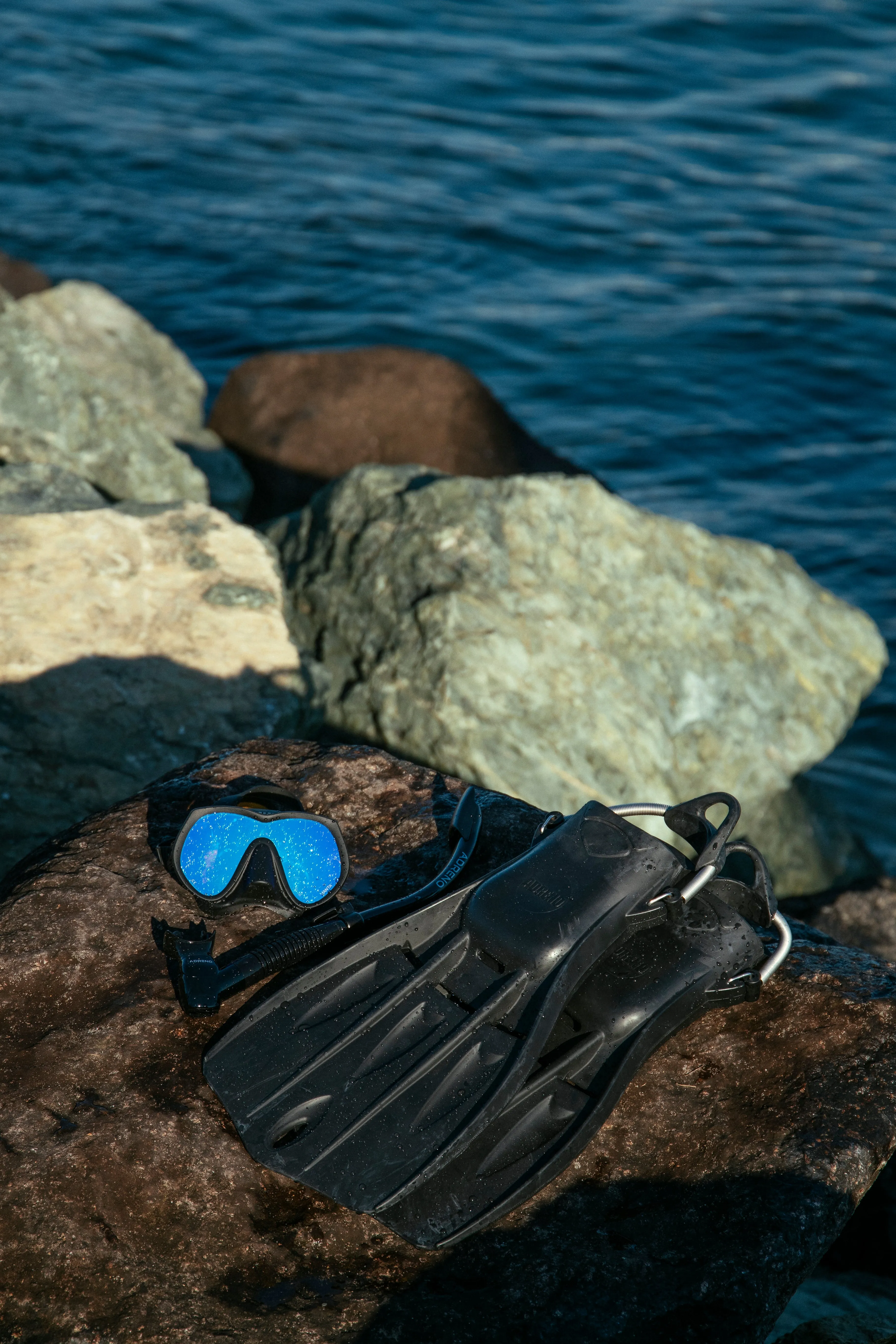 Adreno Manta Mask - Snorkel & Fin Combo - Black