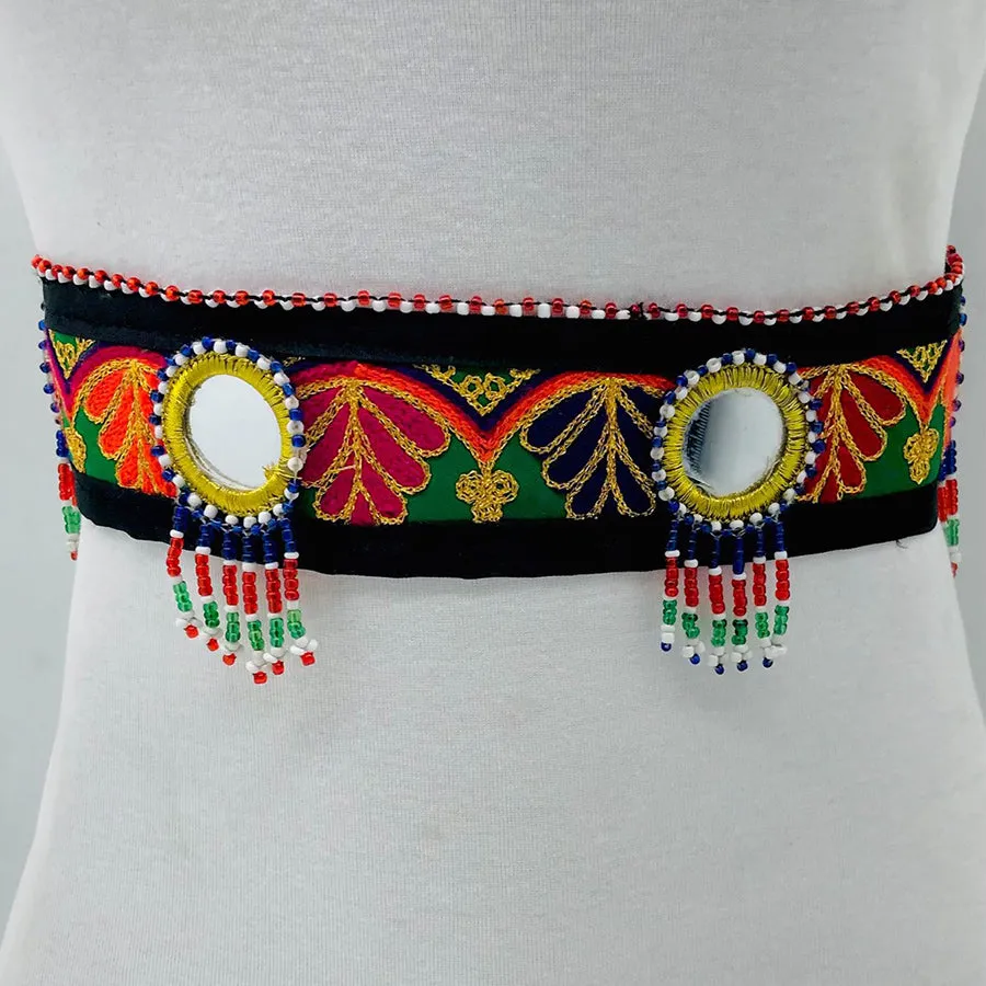 Afghan Handmade Embroidered Work Belt, Mirrors Beads