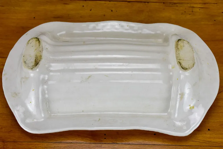 Antique French Asparagus platter - Barbotine