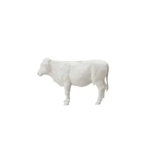 Antique White Resin Cow Taper Candle Holder