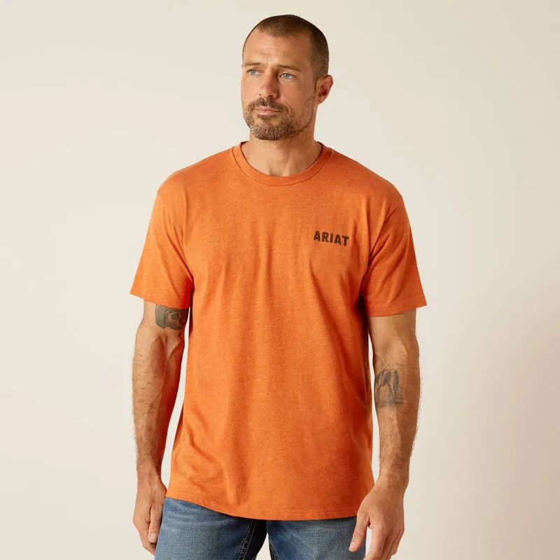 Ariat Men T-Shirt Rattler Skull - Adobe Heather Orange