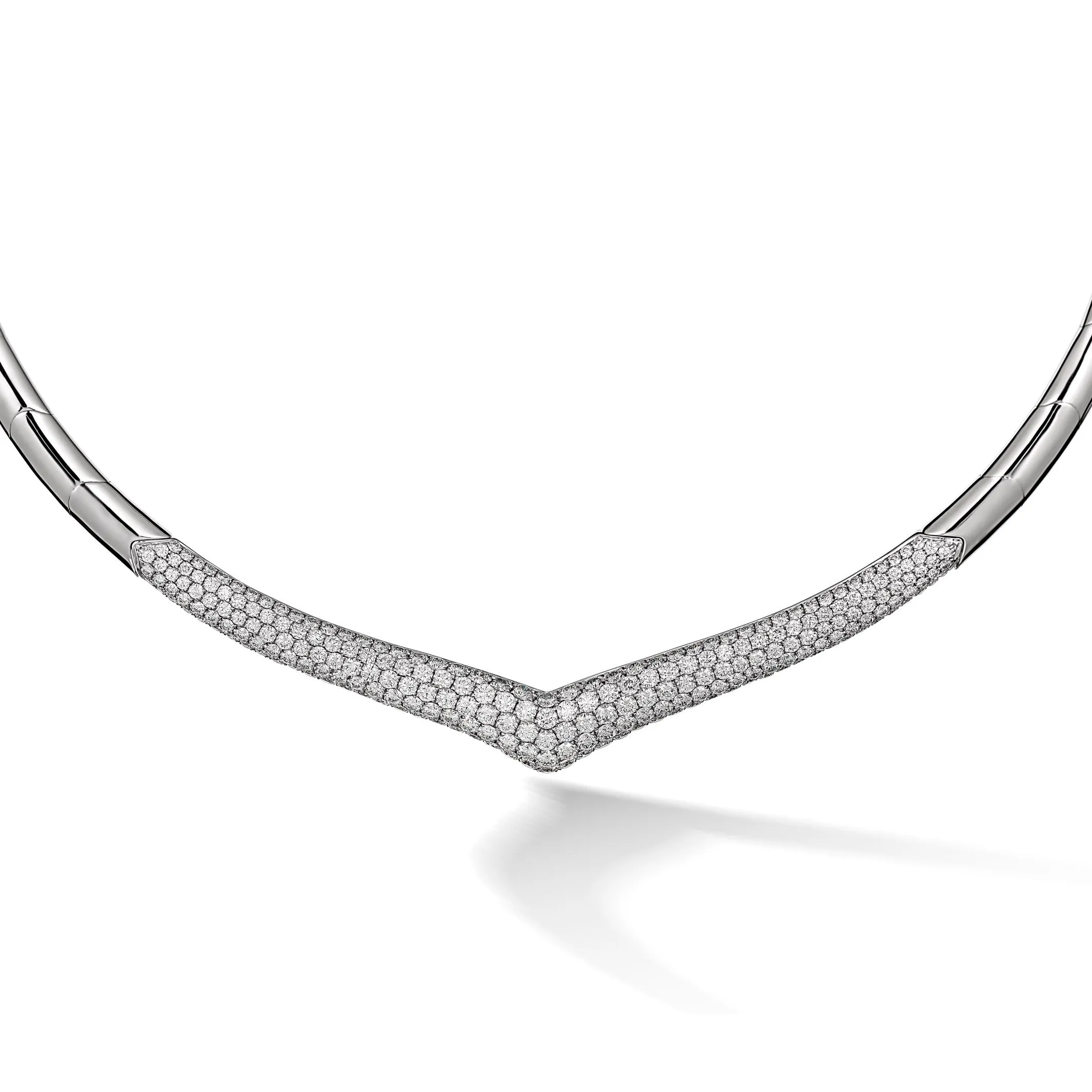 Artisan Diamond Collier Necklace | White Gold