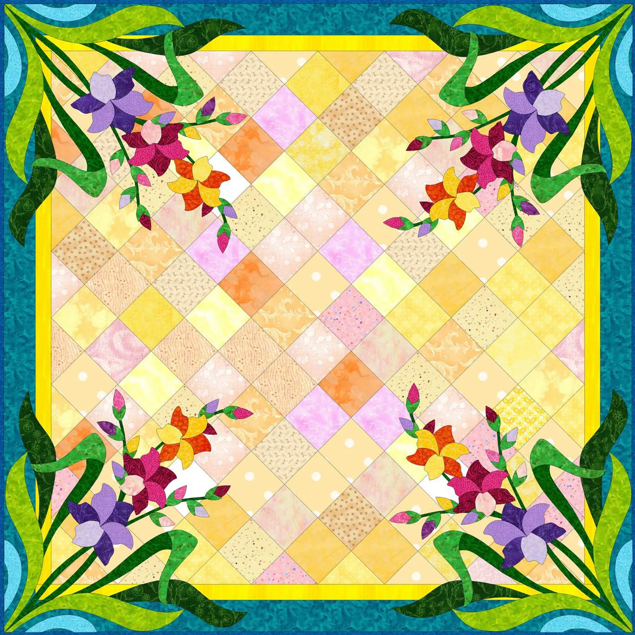 August Gladiola Quilt MGD-807e - Downloadable Pattern