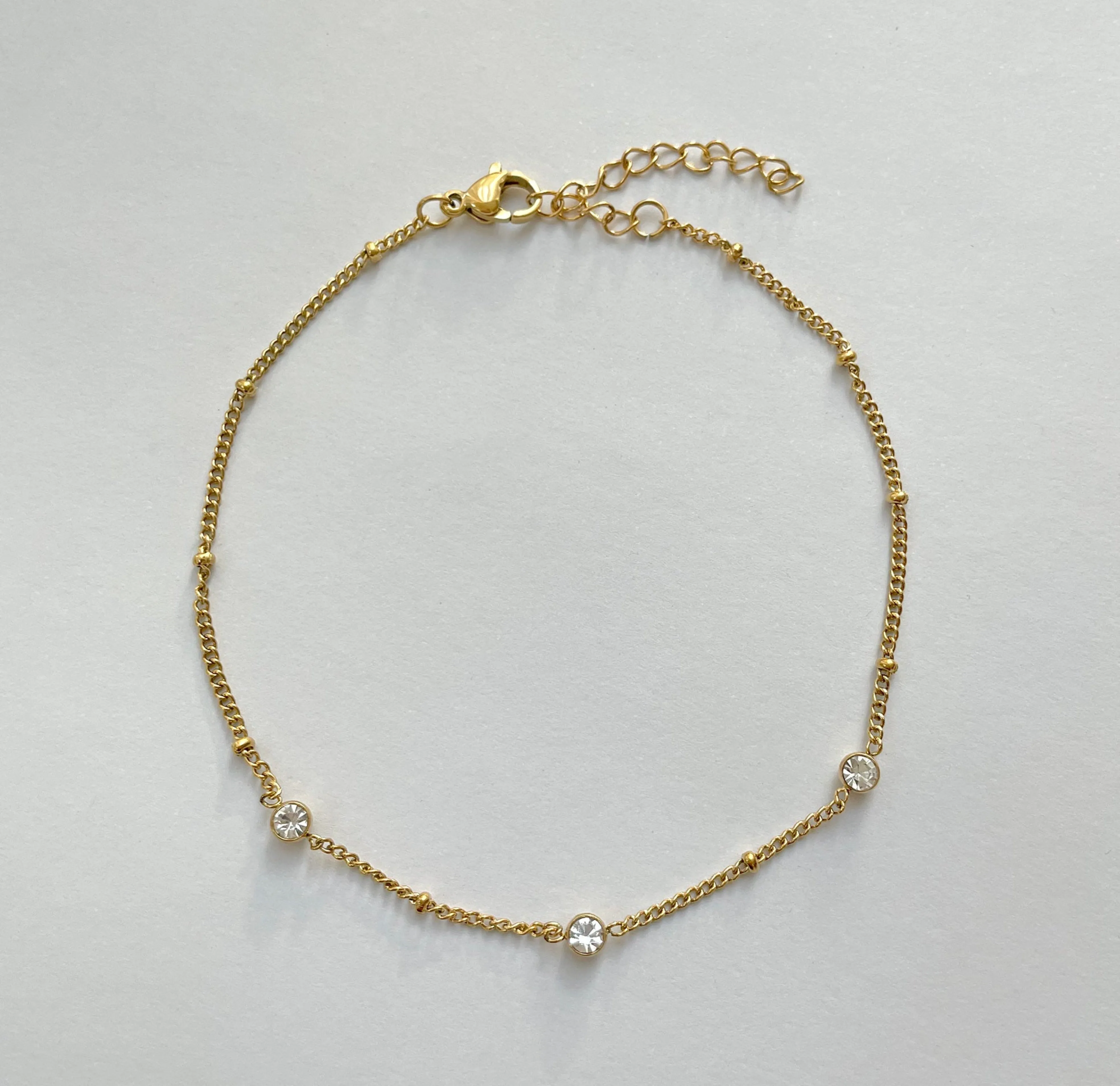 BAILEY GOLD DAINTY SATELLITE CHAIN ANKLET