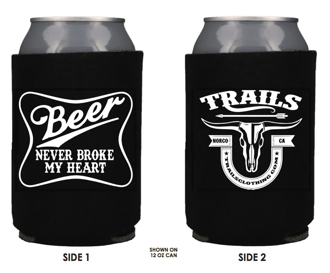 BEER NEVER BROKE MY HEART KOOZIE