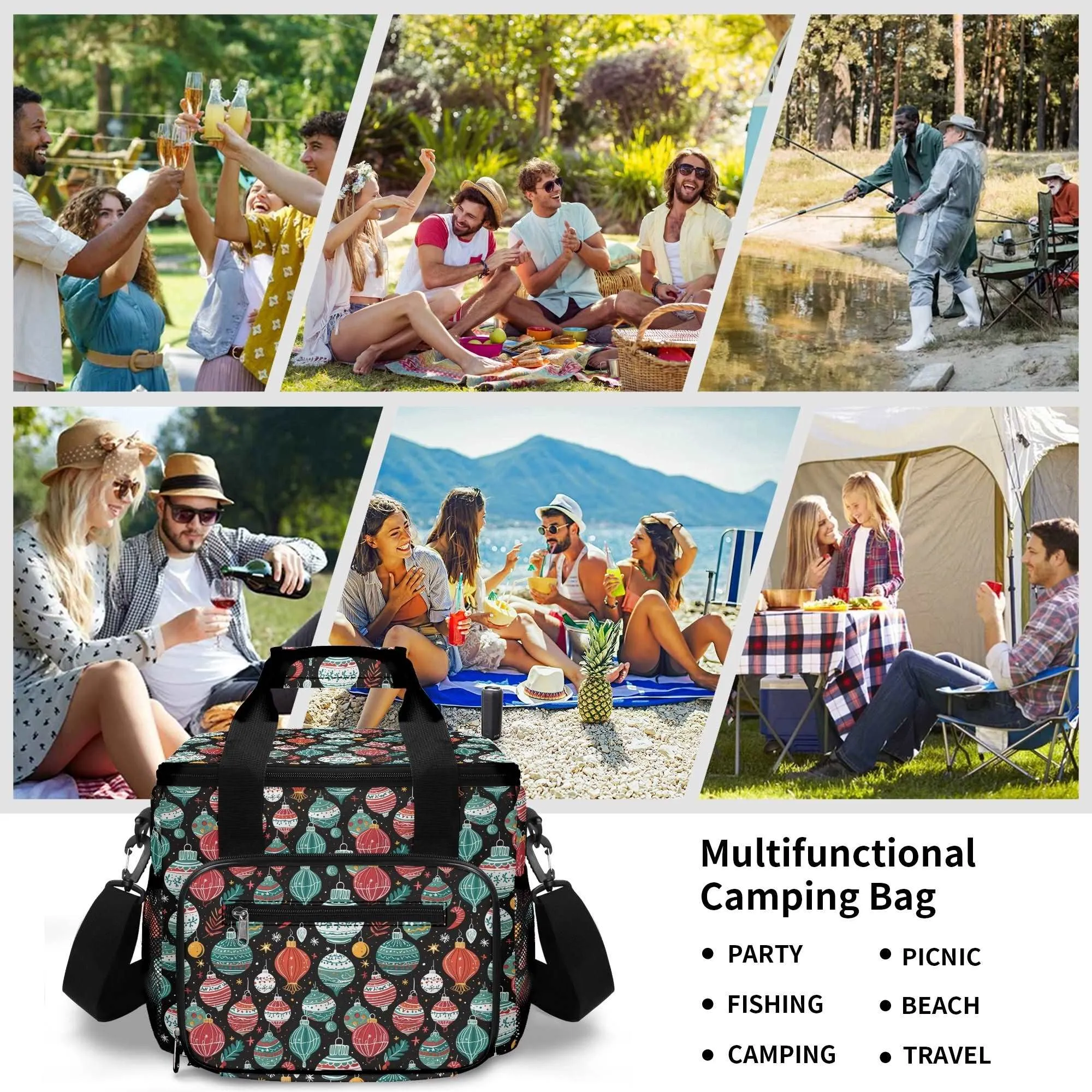 Big Ornament Insulated Leakproof Cooler Bag Lunch Box