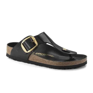 Birkenstock Gizeh Big Buckle Sandal (Women) - High Shine Black Leather