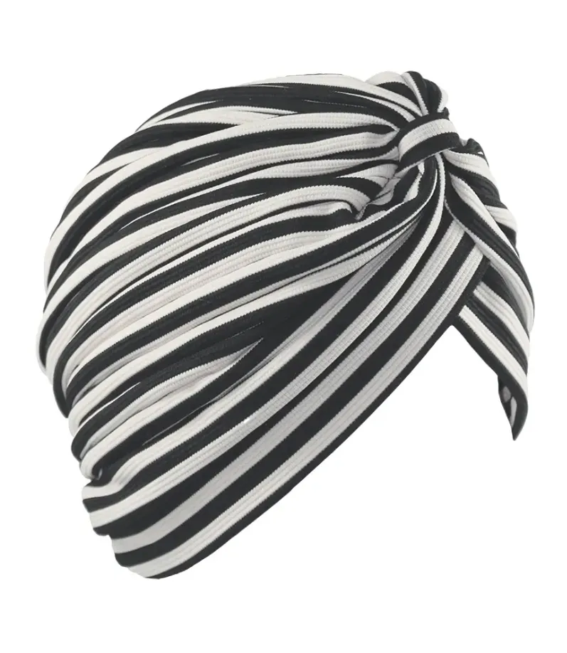 Black & White Striped Turban