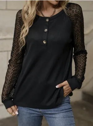 Black Top w/Lace Sleeves - #8548-8550