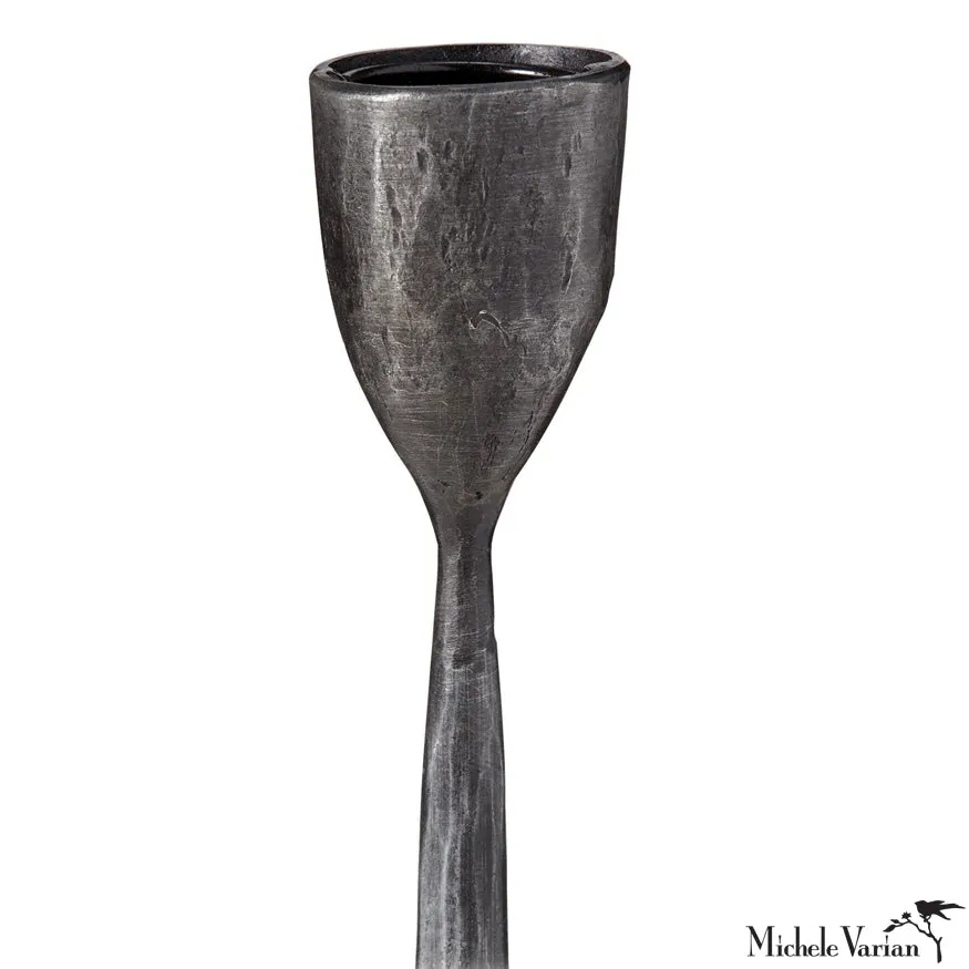 Blackened Taper Candle Holder 10.6 inch