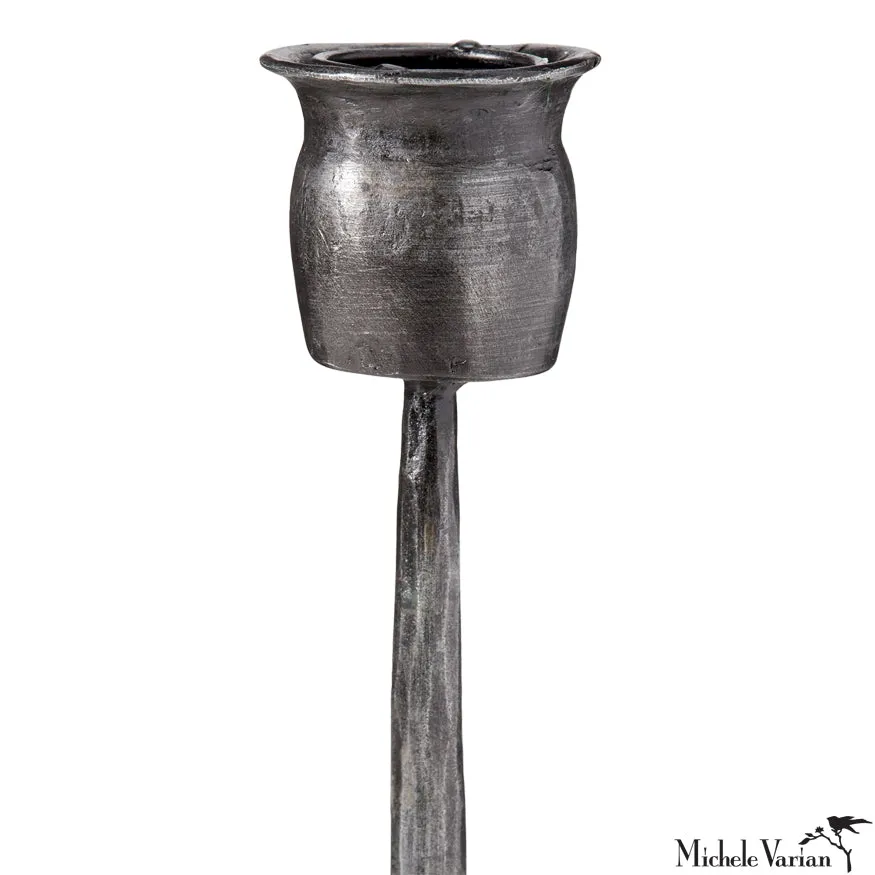 Blackened Taper Candle Holder 8.9 inch