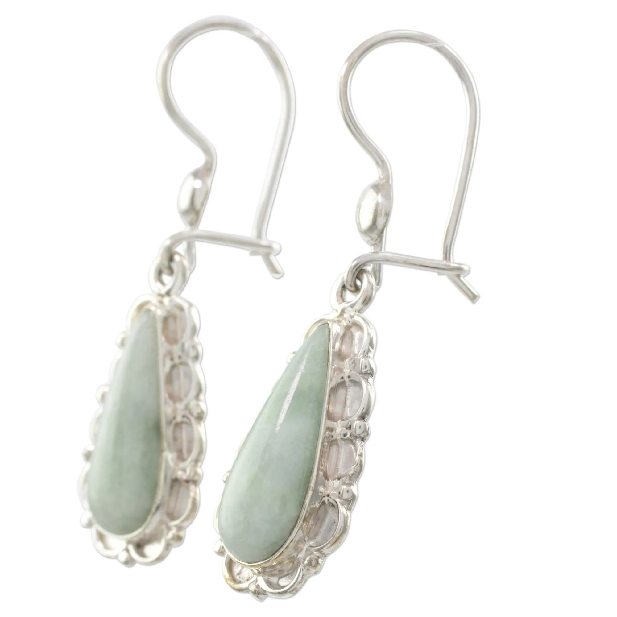 Blossoming Green Dew Sterling Silver Earrings