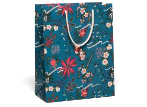 Blue Poinsettia Gift Bag