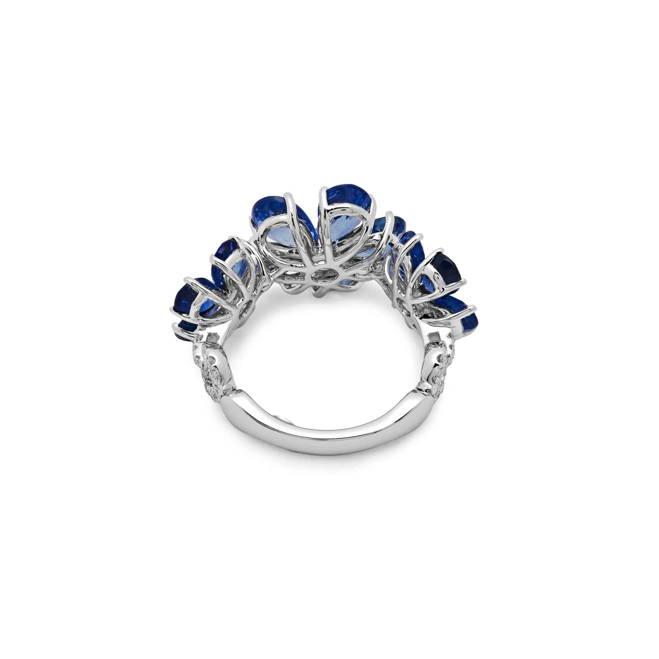 Blue Sapphire Flower Ring