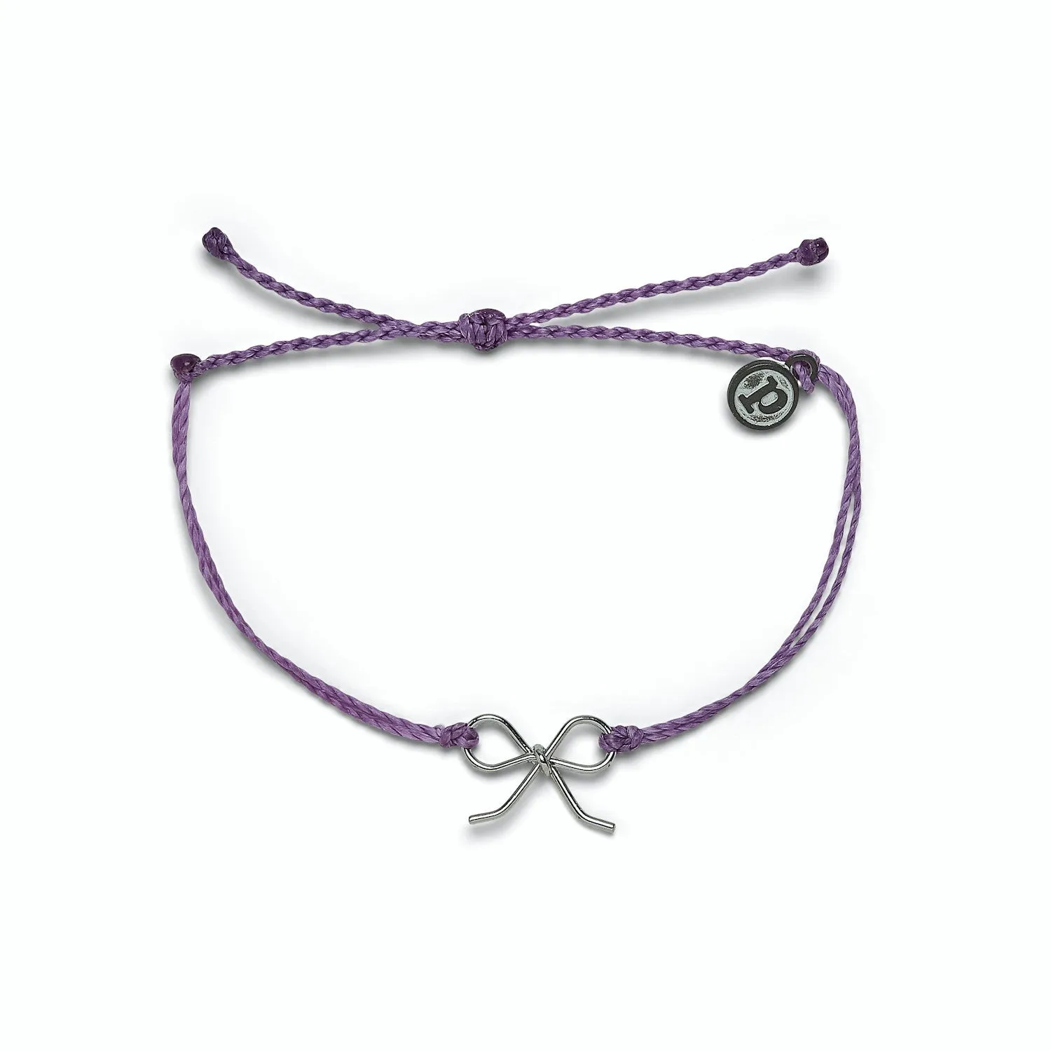 Bow Charm Silver Purple