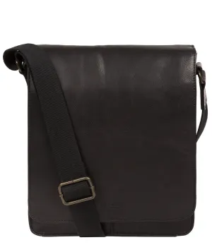 'Bowen' Black Leather Cross Body Bag