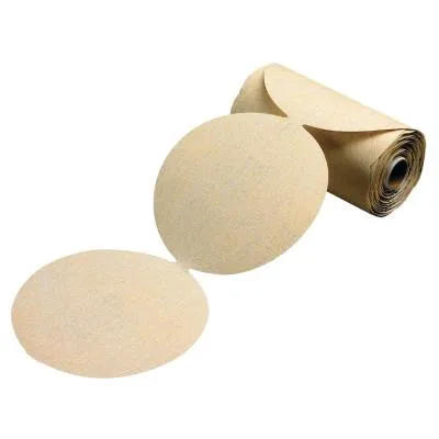 Carborundum Gold Aluminum Oxide Dri-Lube Paper Discs, Seeded Gel, 5 in Dia., 240 Grit, 05539510548