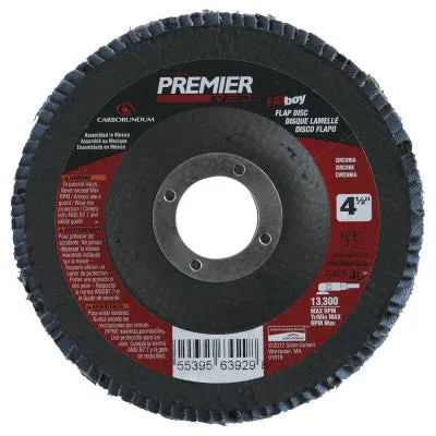 Carborundum Premier Red Zirconia Alumina Type 27 Fat Boy Flap Disc,4 1/2",40 Grit,7/8 Arbor, 05539563929