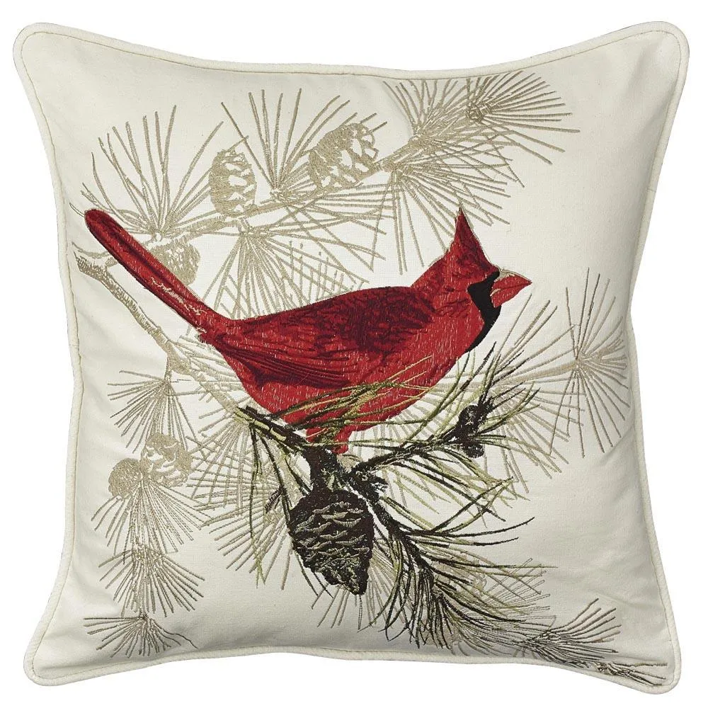 Cardinal Embroidered Pillow - 20" Set of 2 Park Designs