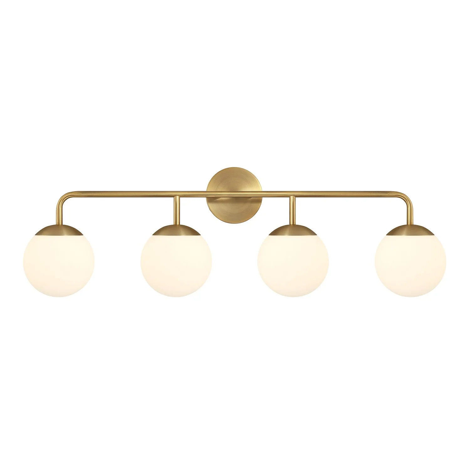 Castell 4 Globe LED Vanity, Aged Brass