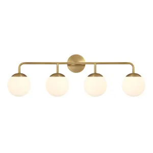 Castell 4 Globe LED Vanity, Aged Brass