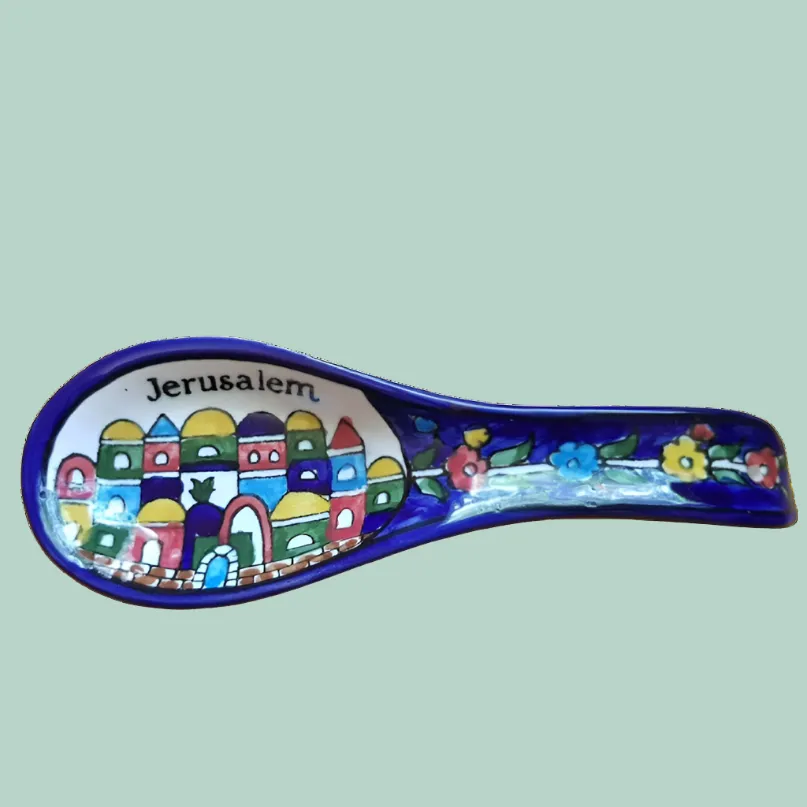 Ceramic handcrafted Holy Land ceramic spoon