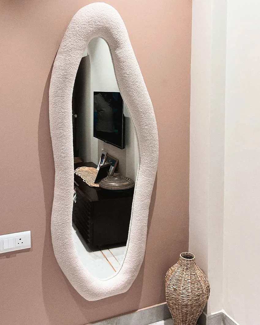 Charming Luna Style Beige Fabric Outer Mirror