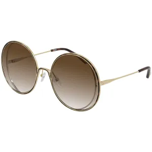 Chloe Women's Sunglasses - Gold Havana Full Rim Round Frame | CH0037S-30009777001