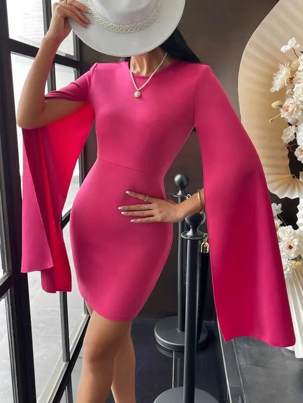 Cloak Sleeve Bodycon Dress