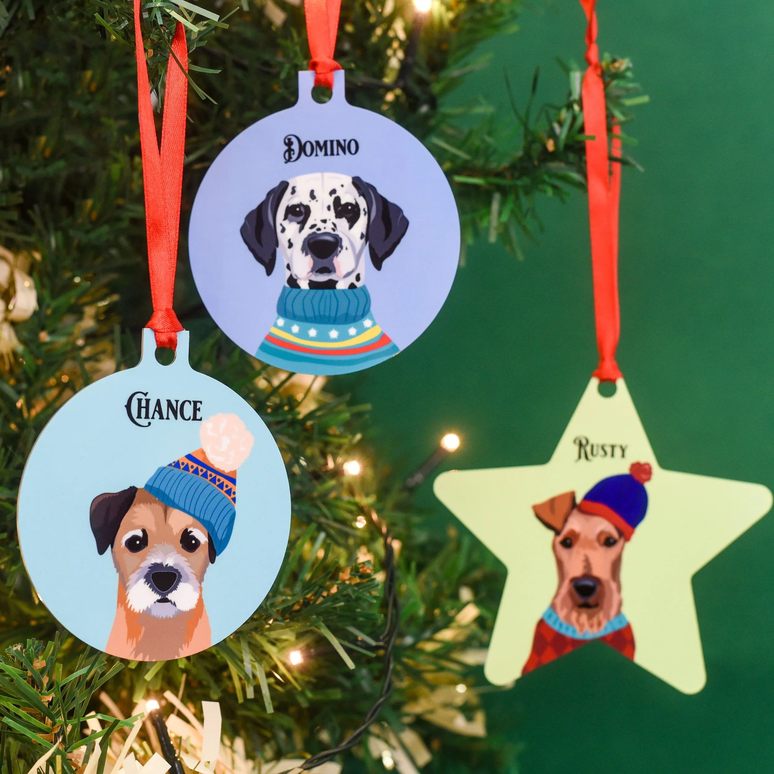 Colour Pop Winter Dog Christmas Decoration Personalised