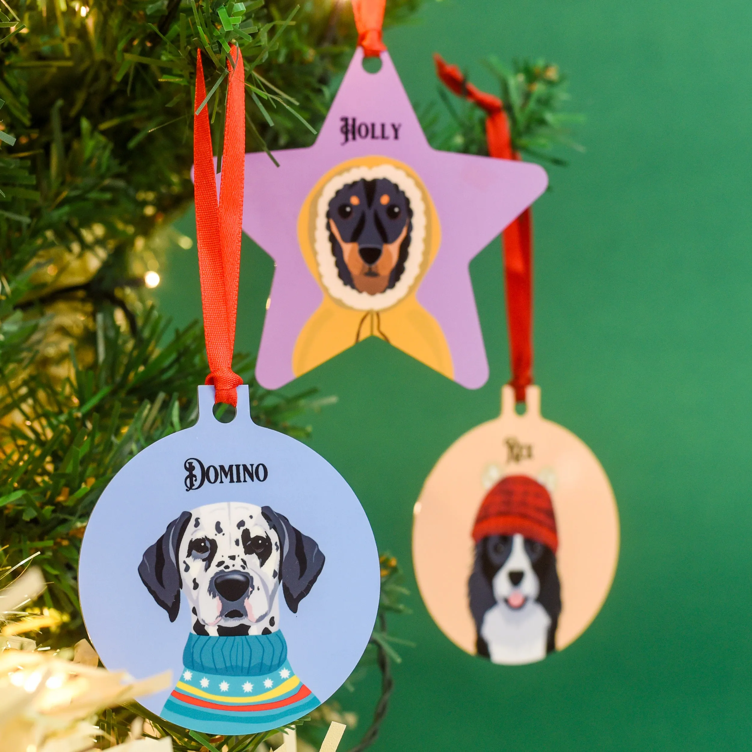 Colour Pop Winter Dog Christmas Decoration Personalised