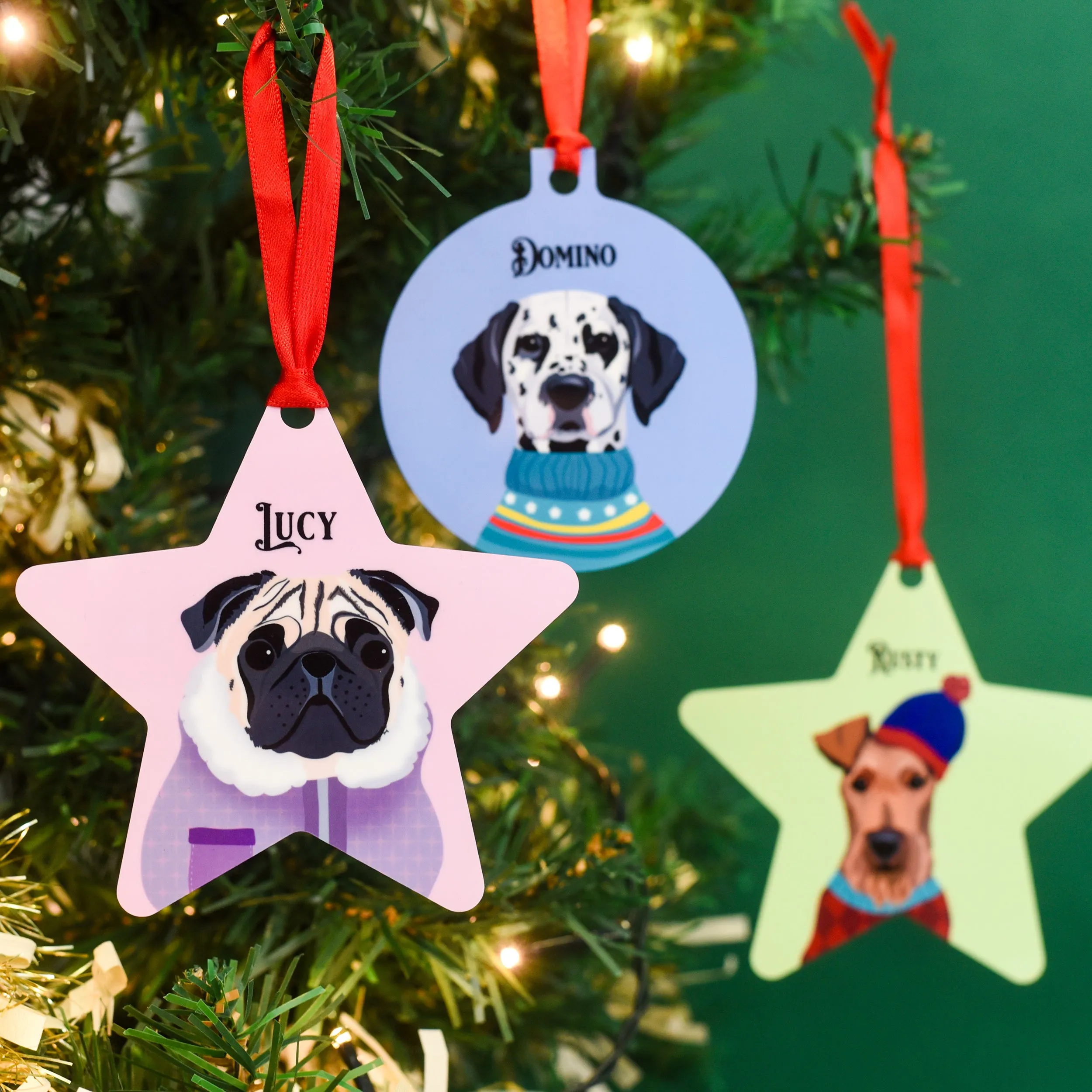 Colour Pop Winter Dog Christmas Decoration Personalised