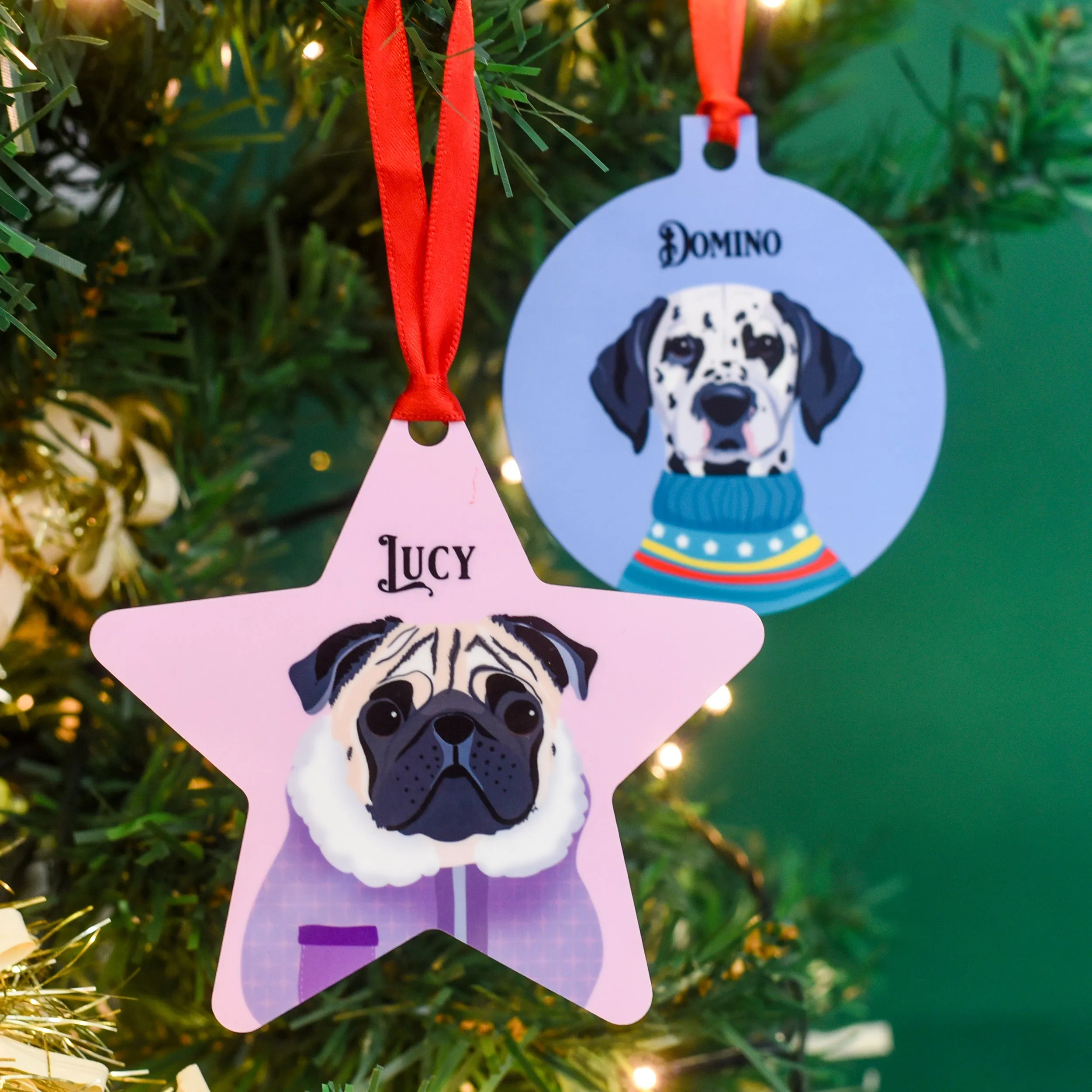 Colour Pop Winter Dog Christmas Decoration Personalised