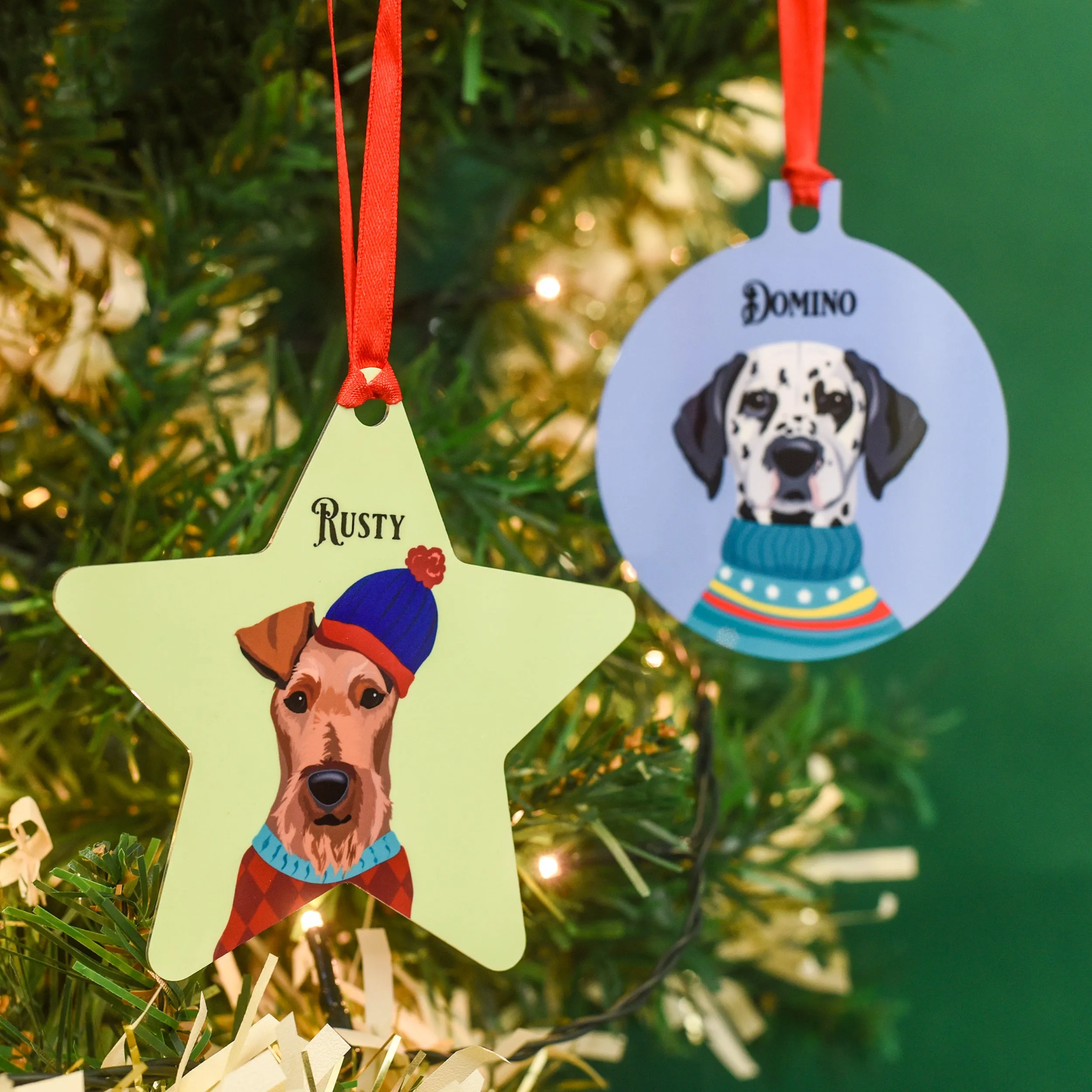 Colour Pop Winter Dog Christmas Decoration Personalised